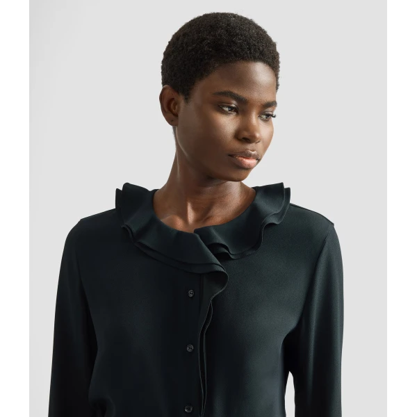 Erdem Satin Cady Long Sleeve Shirt - Tops - British Romantic Luxury at Coveti