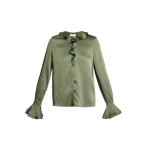 Erdem Satin Cady Long Sleeve Shirt - Tops - British Romantic Luxury at Coveti