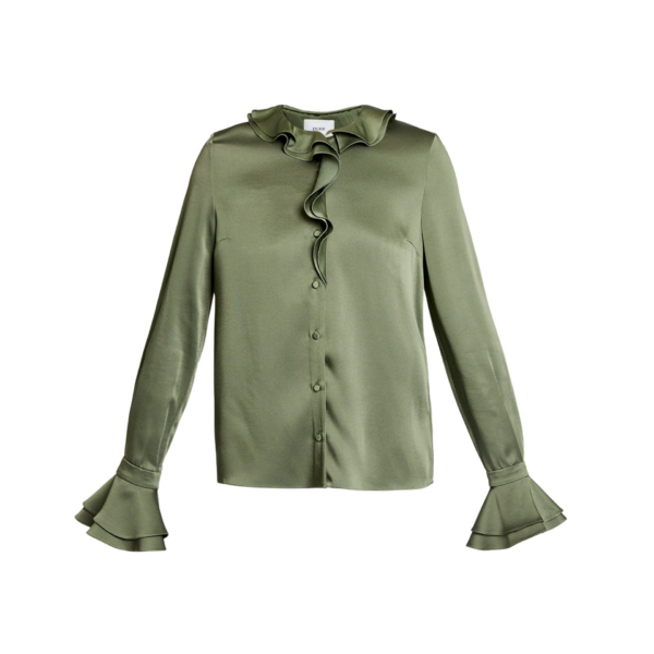 Erdem Satin Cady Long Sleeve Shirt - Tops - British Romantic Luxury at Coveti