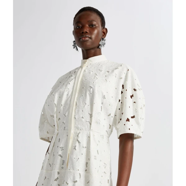Erdem Short Sleeve Midi Shirt Dress - Dresses - British Romantic Luxury at Coveti