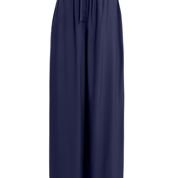 Essentiel Antwerp Dark Blue Relaxed-Fit Trousers With Drawstring Hems - Essentiel Antwerp Pants - Colorful Belgian Design - Shop at Coveti