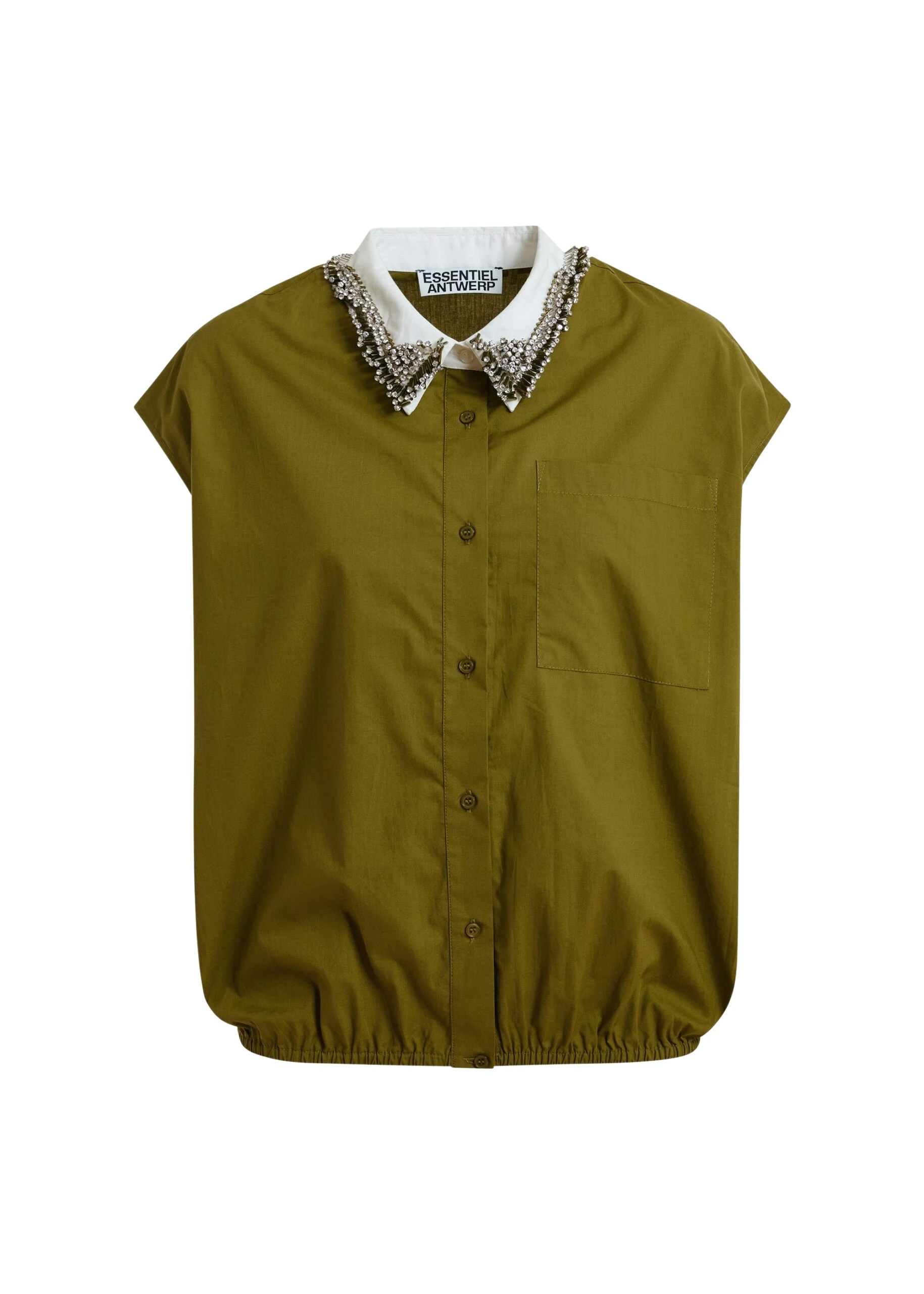 Essentiel-Antwerp-Green-Sleeveless-Cotton-Shirt-With-Embellished-Collar-scaled89843_nobg Essentiel Antwerp Green Sleeveless Cotton Shirt With Embellished Collar - Essentiel Antwerp Tops - Colorful Belgian Design - Shop at Coveti