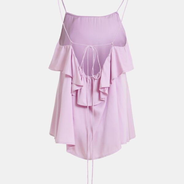 Essentiel Antwerp Lilac Ruffled Camisole Top With Tie-Back Detail - Essentiel Antwerp Tops - Colorful Belgian Design - Shop at Coveti
