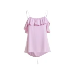 Essentiel Antwerp Lilac Ruffled Camisole Top With Tie-Back Detail - Essentiel Antwerp Tops - Colorful Belgian Design - Shop at Coveti