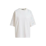 Essentiel Antwerp Off-White Cotton T-Shirt With Sequin And Bead Embellishments - Essentiel Antwerp Tops - Colorful Belgian Design - Shop at Coveti