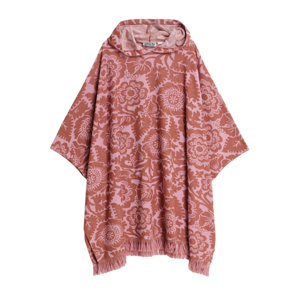 Essentiel Antwerp Pink And Brown Floral Jacquard Cotton-Blend Midi Dress With Hood - Essentiel Antwerp Dresses - Colorful Belgian Design - Shop at Coveti