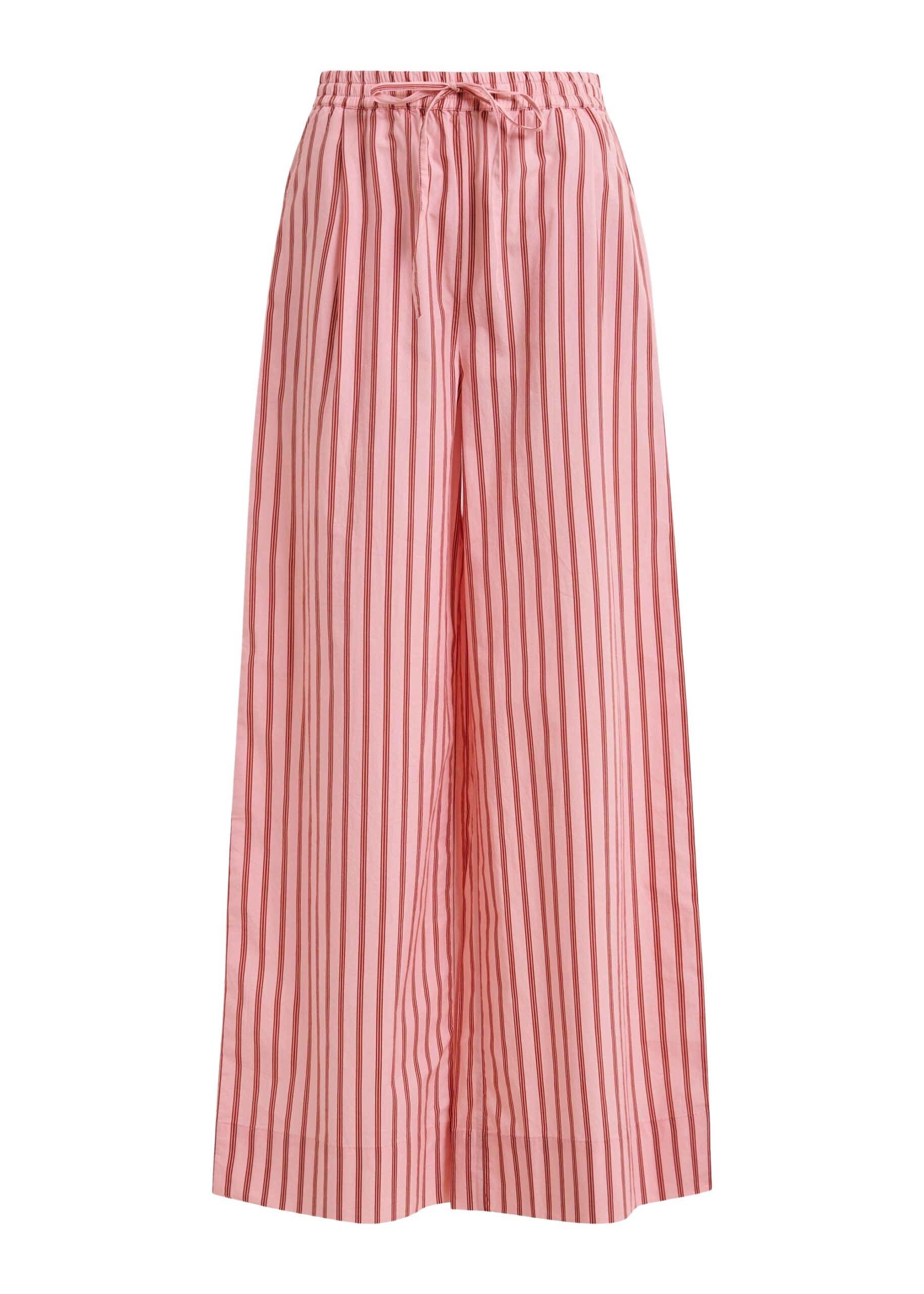 Essentiel Antwerp Pink And Red Striped Cotton Wide-Leg Pants - Essentiel Antwerp Pants - Colorful Belgian Design - Shop at Coveti