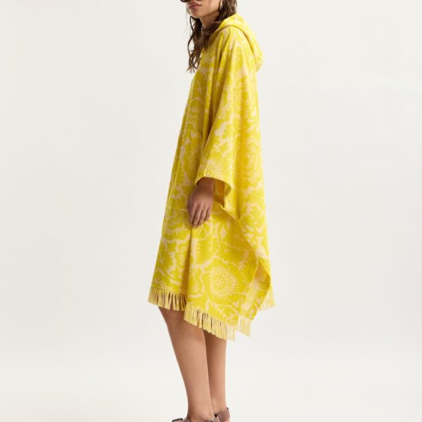 Essentiel Antwerp Yellow Floral Jacquard Cotton-Blend Midi Dress With Hood - Essentiel Antwerp Dresses - Colorful Belgian Design - Shop at Coveti