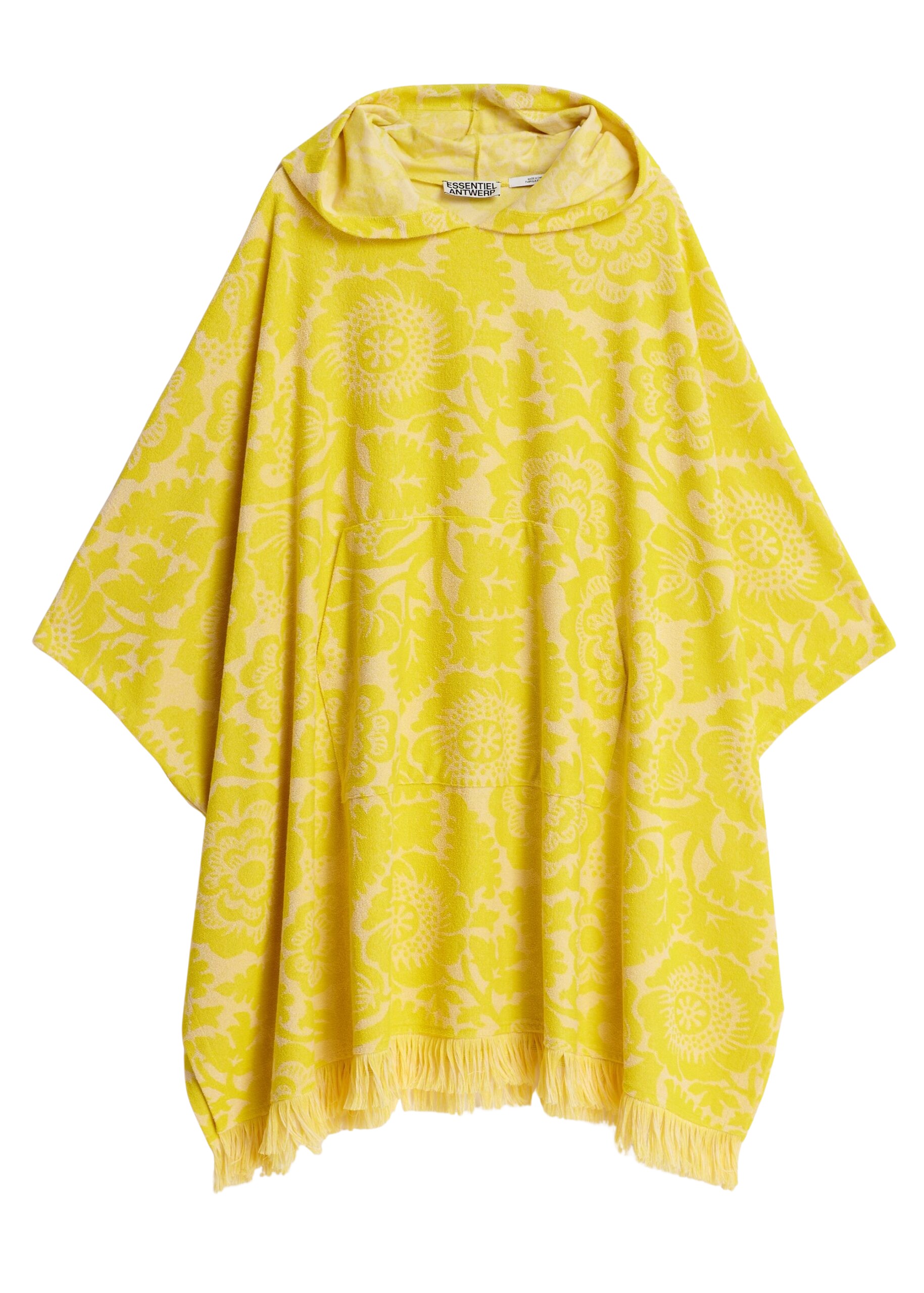 Essentiel Antwerp Yellow Floral Jacquard Cotton-Blend Midi Dress With Hood - Essentiel Antwerp Dresses - Colorful Belgian Design - Shop at Coveti