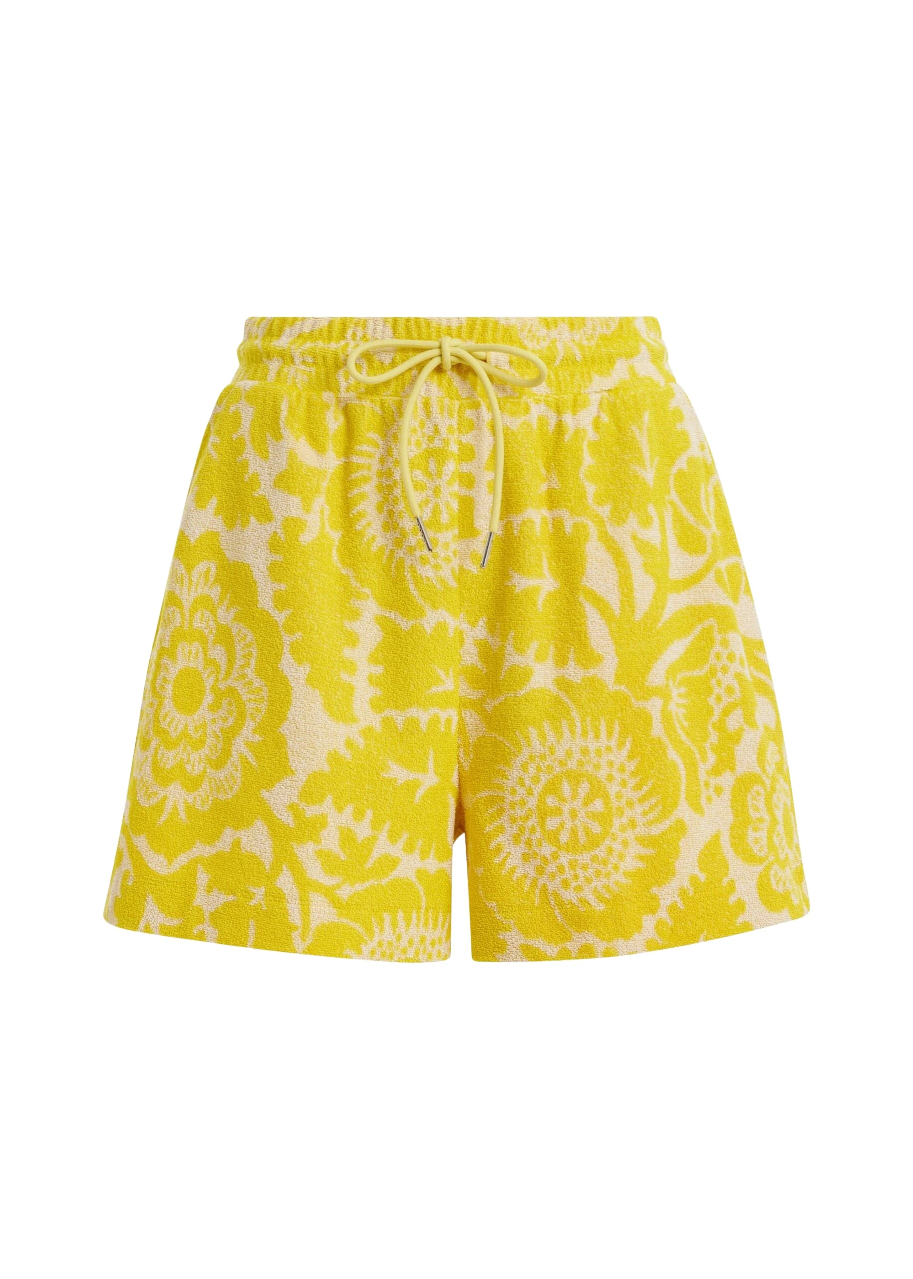 Essentiel-Antwerp-Yellow-Floral-Jacquard-Cotton-Blend-Shorts-With-Drawstring-Waist-scaled80819_nobg Essentiel Antwerp Yellow Floral Jacquard Cotton-Blend Shorts With Drawstring Waist - Essentiel Antwerp Shorts - Colorful Belgian Design - Shop at Coveti