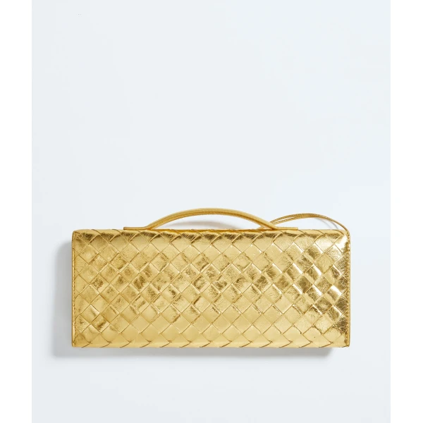 Khaite Women's Andiamo Clutch in Gold - Gold Clutch Bags - The Lotus Tote Bag - Shop at Coveti