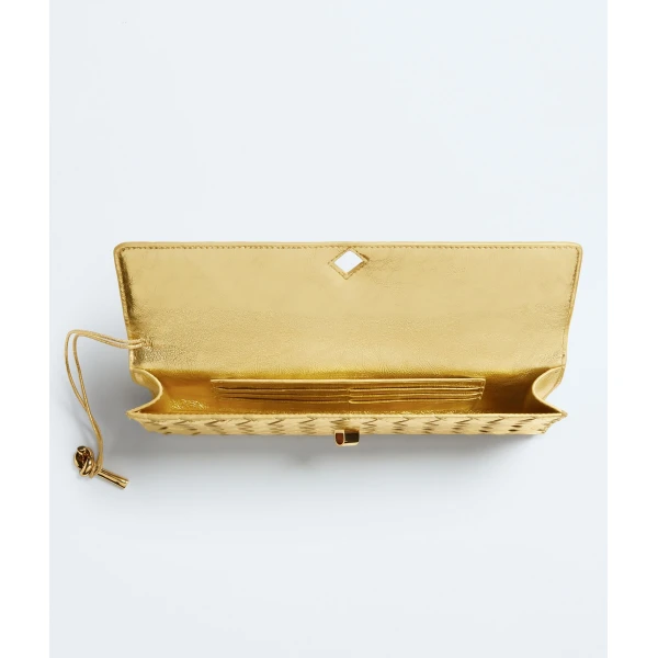 Khaite Women's Andiamo Clutch in Gold - Gold Clutch Bags - The Lotus Tote Bag - Shop at Coveti