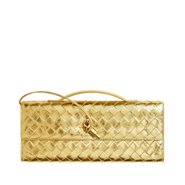 Khaite Women's Andiamo Clutch in Gold - Gold Clutch Bags - The Lotus Tote Bag - Shop at Coveti