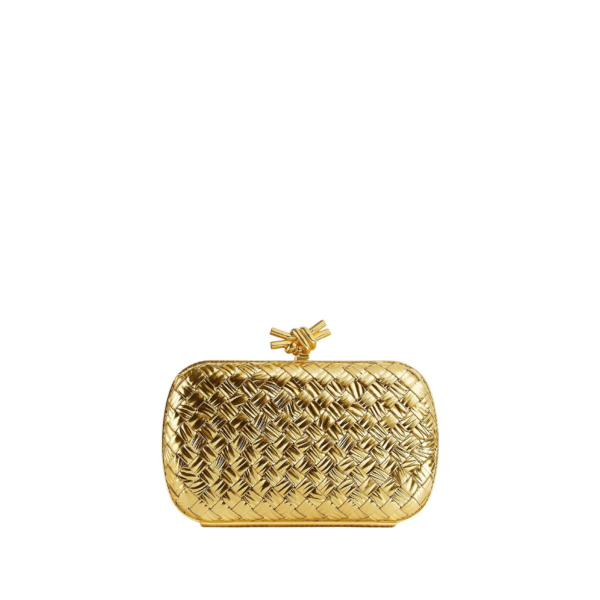 Khaite Women's Knot in Gold - Gold Clutch Bags - The Lotus Tote Bag - Shop at Coveti