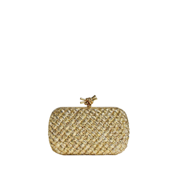 Khaite Women's Knot in Gold - Gold Clutch Bags - The Lotus Tote Bag - Shop at Coveti