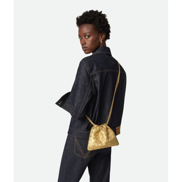 Khaite Women's Small Dustbag in Gold - Gold Shoulder & Crossbody Bags - The Lotus Tote Bag - Shop at Coveti