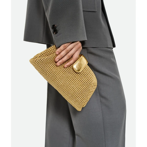 Khaite Women's Small Lauren 1980 in Gold - Gold Shoulder & Crossbody Bags - The Lotus Tote Bag - Shop at Coveti