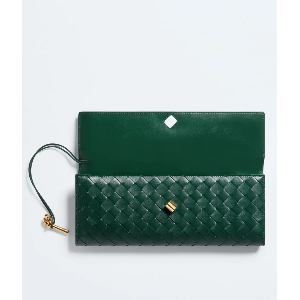 Khaite Women's Andiamo Clutch in Emerald green - Green Clutch Bags - The Lotus Tote Bag - Shop at Coveti