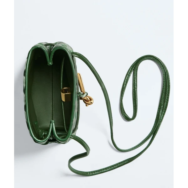 Khaite Women's Andiamo Phone Pouch in Basil - Green Mini Bags - The Lotus Tote Bag - Shop at Coveti
