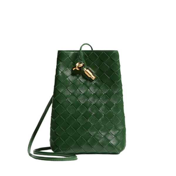 Khaite Women's Andiamo Phone Pouch in Basil - Green Mini Bags - The Lotus Tote Bag - Shop at Coveti