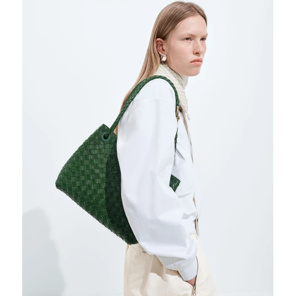 Khaite Women's Andiamo in Basil - Green Totes & Top-Handle Bags - The Lotus Tote Bag - Shop at Coveti