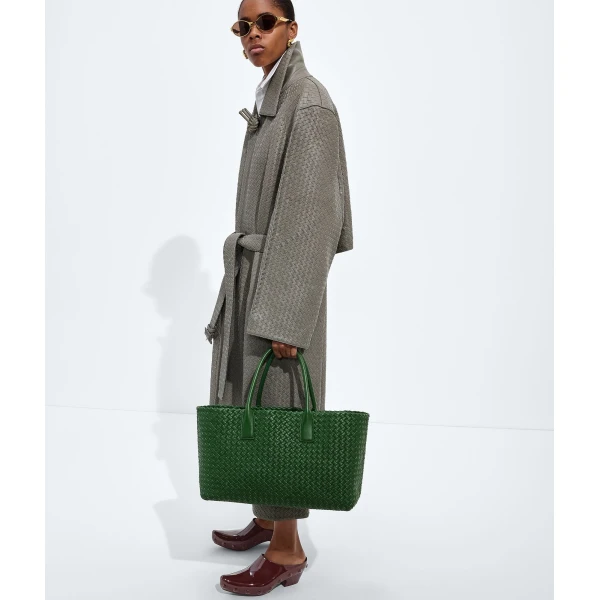Khaite Women's Cabat in Basil - Green Totes & Top-Handle Bags - The Lotus Tote Bag - Shop at Coveti