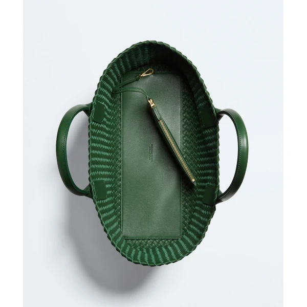Khaite Women's Cabat in Basil - Green Totes & Top-Handle Bags - The Lotus Tote Bag - Shop at Coveti