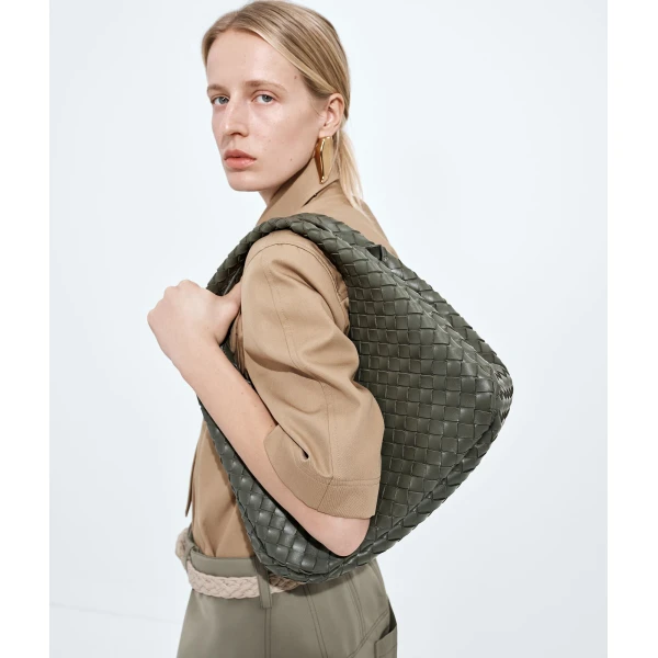 Khaite Women's Campana in Pickle - Green Shoulder & Crossbody Bags - The Lotus Tote Bag - Shop at Coveti
