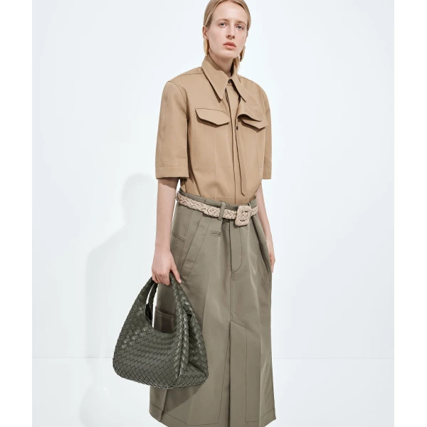 Khaite Women's Campana in Pickle - Green Shoulder & Crossbody Bags - The Lotus Tote Bag - Shop at Coveti