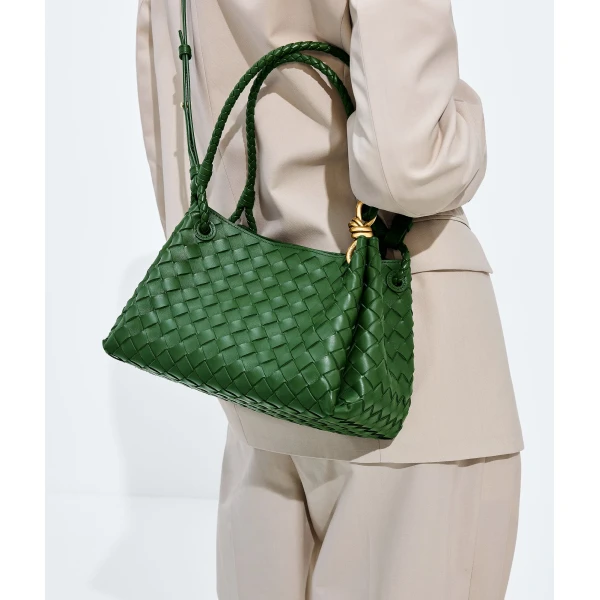 Khaite Women's Parachute in Basil - Green Shoulder & Crossbody Bags - The Lotus Tote Bag - Shop at Coveti