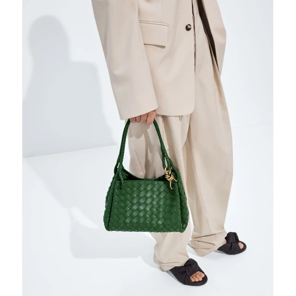 Khaite Women's Parachute in Basil - Green Shoulder & Crossbody Bags - The Lotus Tote Bag - Shop at Coveti