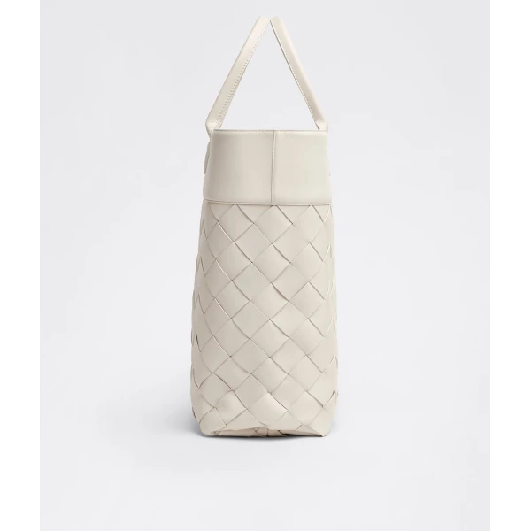 Khaite Maxi Intreccio Tote in Mist - Grey Totes & Top-Handle Bags - The Lotus Tote Bag - Shop at Coveti