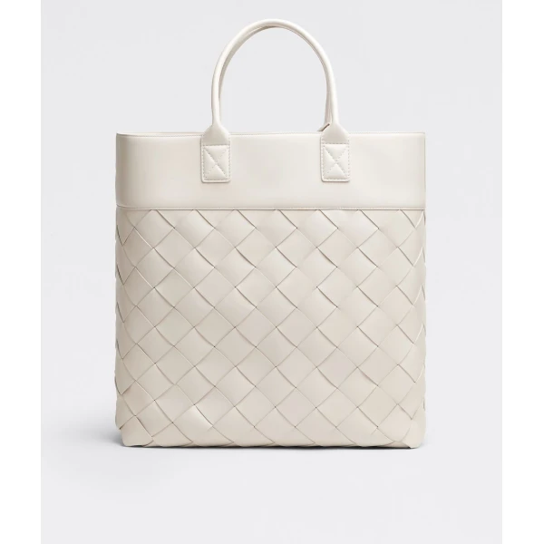 Khaite Maxi Intreccio Tote in Mist - Grey Totes & Top-Handle Bags - The Lotus Tote Bag - Shop at Coveti
