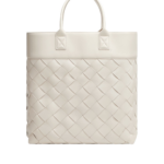 Khaite Maxi Intreccio Tote in Mist - Grey Totes & Top-Handle Bags - The Lotus Tote Bag - Shop at Coveti