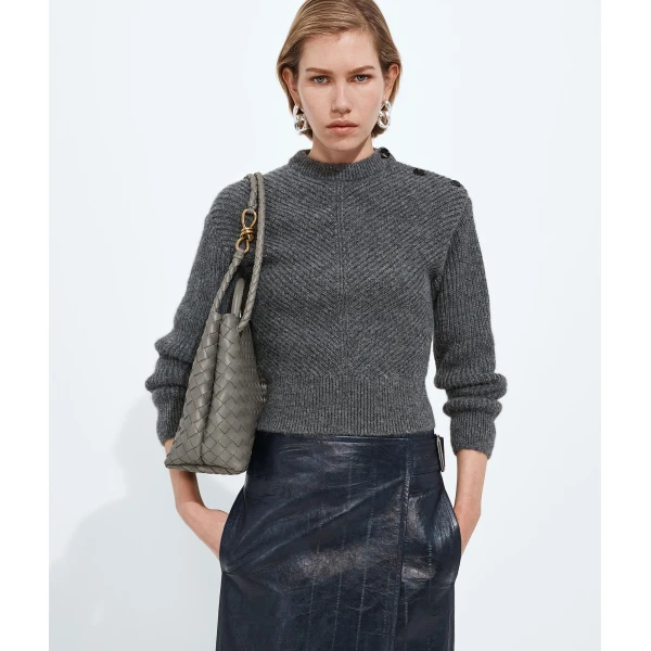 Khaite Women's Andiamo in Basalt - Grey Totes & Top-Handle Bags - The Lotus Tote Bag - Shop at Coveti