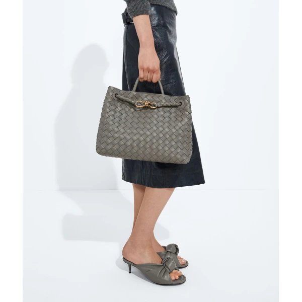 Khaite Women's Andiamo in Basalt - Grey Totes & Top-Handle Bags - The Lotus Tote Bag - Shop at Coveti