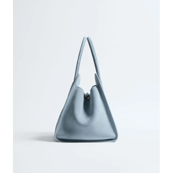 Khaite Women's Barbara Tote in Mineral - Grey Totes & Top-Handle Bags - The Lotus Tote Bag - Shop at Coveti