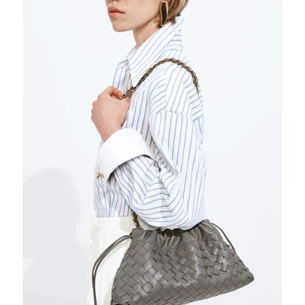 Khaite Women's Dustbag Notte in Basalt - Grey Shoulder & Crossbody Bags - The Lotus Tote Bag - Shop at Coveti