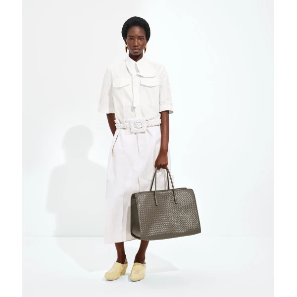 Khaite Women's Large Barbara Tote in Gray clay - Grey Totes & Top-Handle Bags - The Lotus Tote Bag - Shop at Coveti