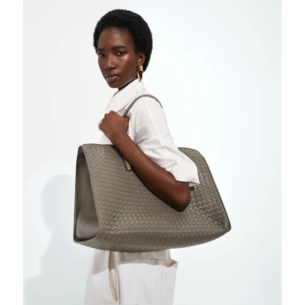 Khaite Women's Large Barbara Tote in Gray clay - Grey Totes & Top-Handle Bags - The Lotus Tote Bag - Shop at Coveti