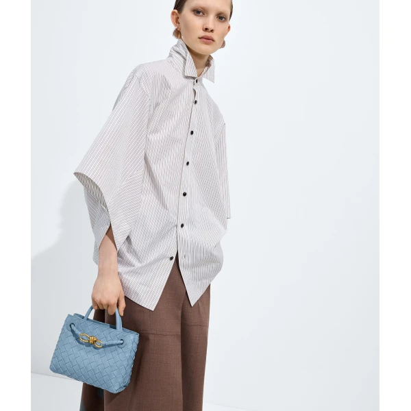 Khaite Women's Mini Andiamo in Mineral - Grey Mini Bags - The Lotus Tote Bag - Shop at Coveti