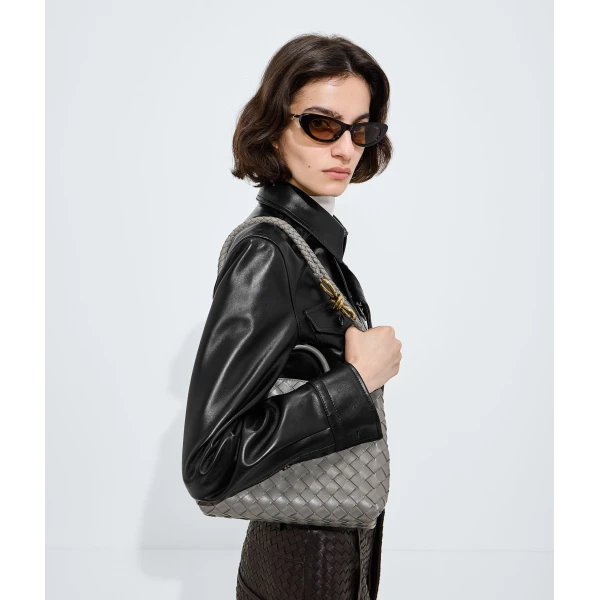 Khaite Women's Small Andiamo in Basalt - Grey Totes & Top-Handle Bags - The Lotus Tote Bag - Shop at Coveti