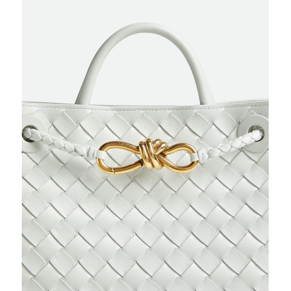 Khaite Women's Small Andiamo in Hoarfrost - Grey Totes & Top-Handle Bags - The Lotus Tote Bag - Shop at Coveti