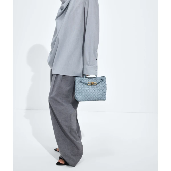 Khaite Women's Small Andiamo in Mineral - Grey Totes & Top-Handle Bags - The Lotus Tote Bag - Shop at Coveti