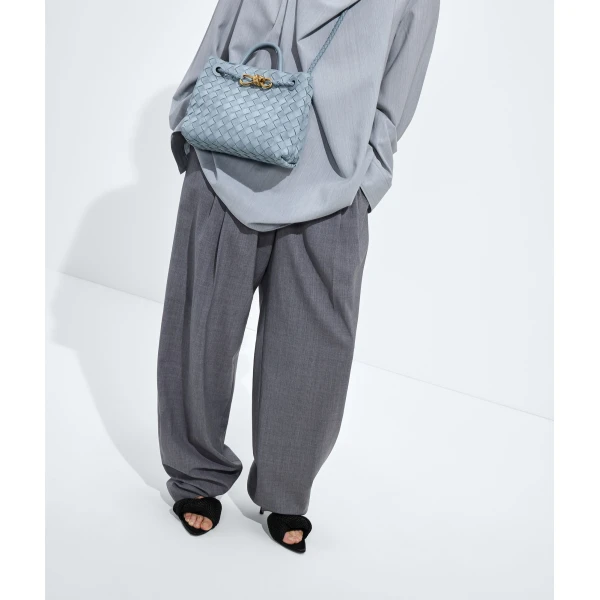 Khaite Women's Small Andiamo in Mineral - Grey Totes & Top-Handle Bags - The Lotus Tote Bag - Shop at Coveti