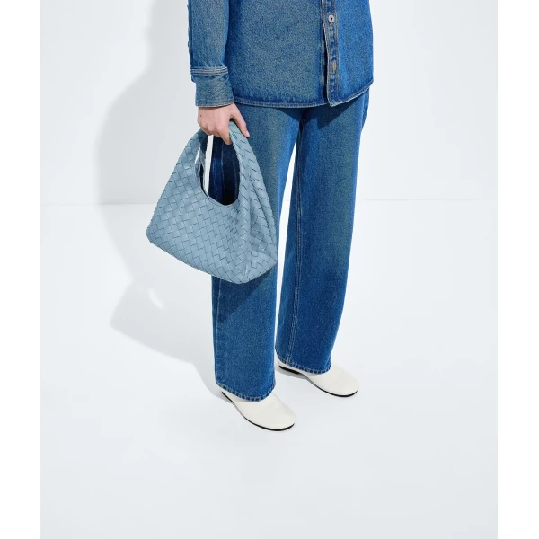 Khaite Women's Small Campana in Mineral - Grey Shoulder & Crossbody Bags - The Lotus Tote Bag - Shop at Coveti
