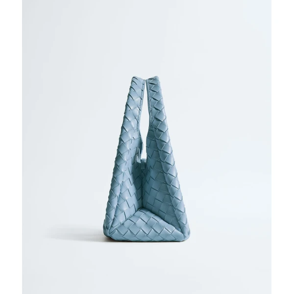 Khaite Women's Small Campana in Mineral - Grey Shoulder & Crossbody Bags - The Lotus Tote Bag - Shop at Coveti