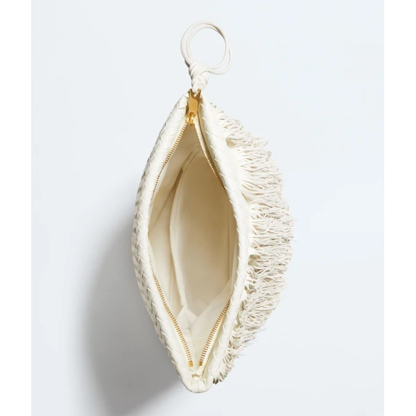 Khaite Women's Giornale Pouch in Alabaster - Ivory Clutch Bags - The Lotus Tote Bag - Shop at Coveti