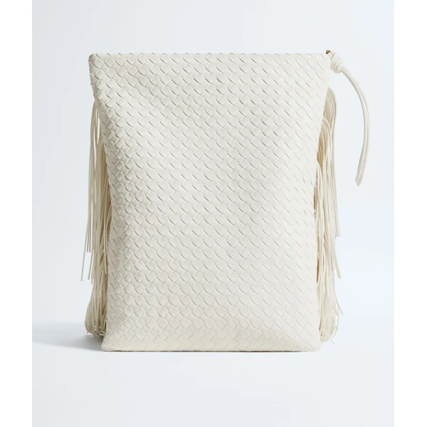 Khaite Women's Giornale Pouch in Alabaster - Ivory Clutch Bags - The Lotus Tote Bag - Shop at Coveti