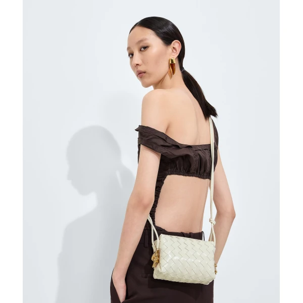 Khaite Women's Mini Loop Metal Knots in Bone - Ivory Mini Bags - The Lotus Tote Bag - Shop at Coveti